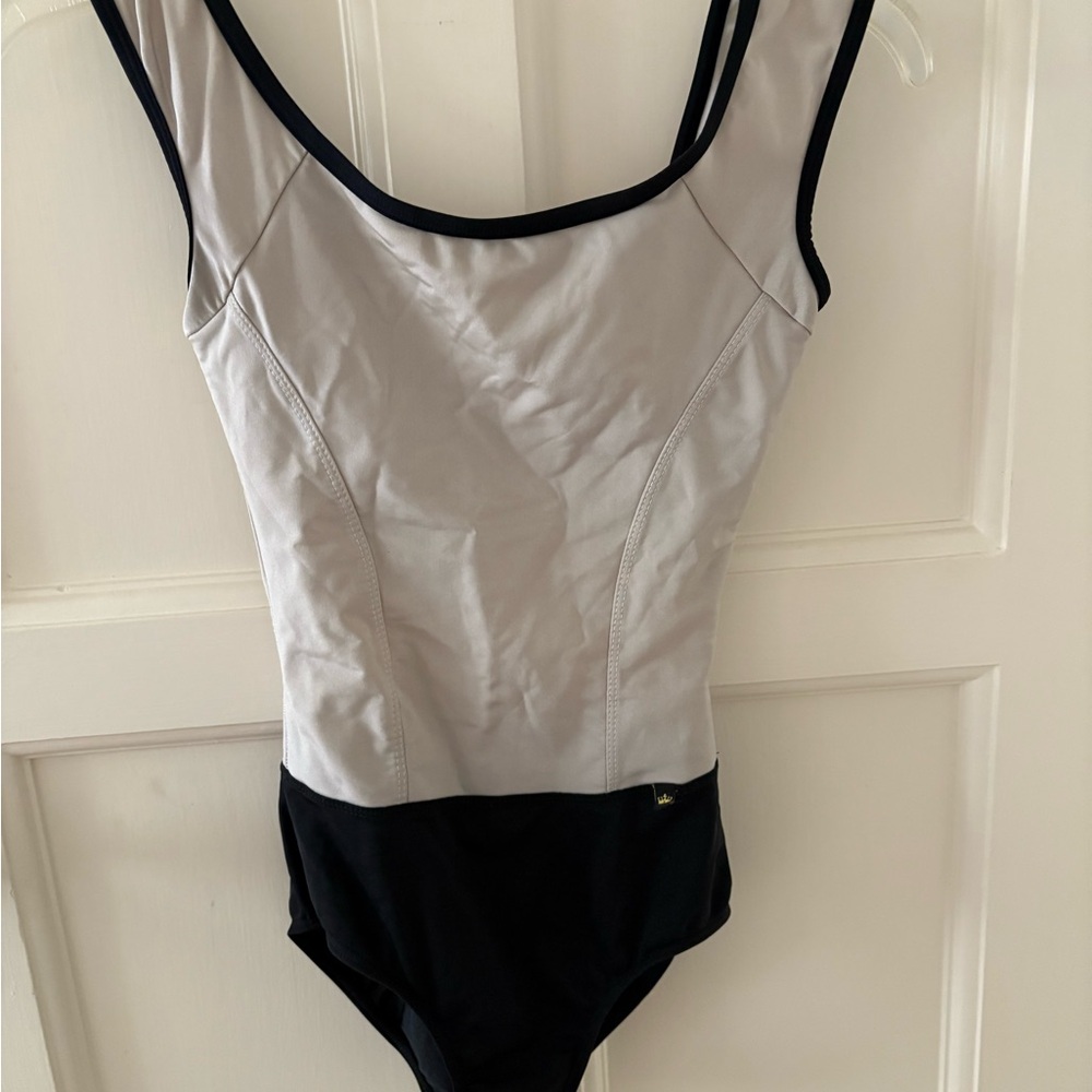 Two-Tone Black and Gray Leotard